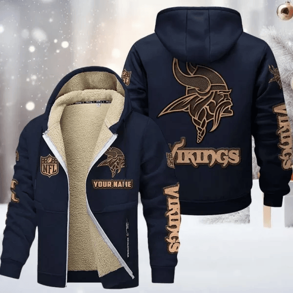 Minnesota Vikings Premium Sherpa-Lined Winter Hoodie – Personalized Edition