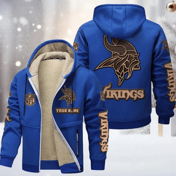Minnesota Vikings Premium Sherpa-Lined Winter Hoodie – Personalized Edition