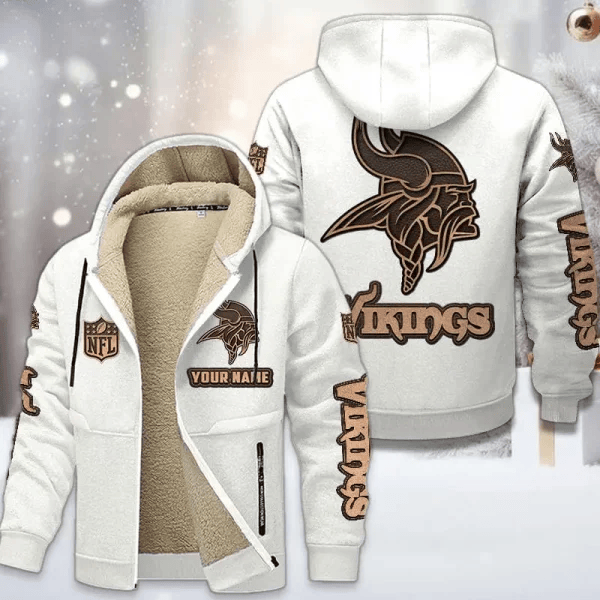 Minnesota Vikings Premium Sherpa-Lined Winter Hoodie – Personalized Edition