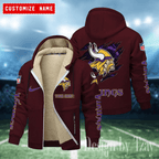 Minnesota Vikings Hoodies Zip Velvet Coat