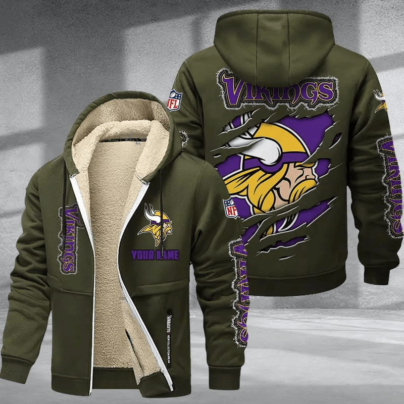 Minnesota Vikings Premium Thick Zip-Up Hoodie