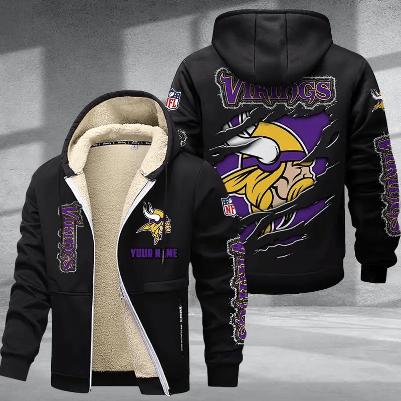 Minnesota Vikings Premium Thick Zip-Up Hoodie