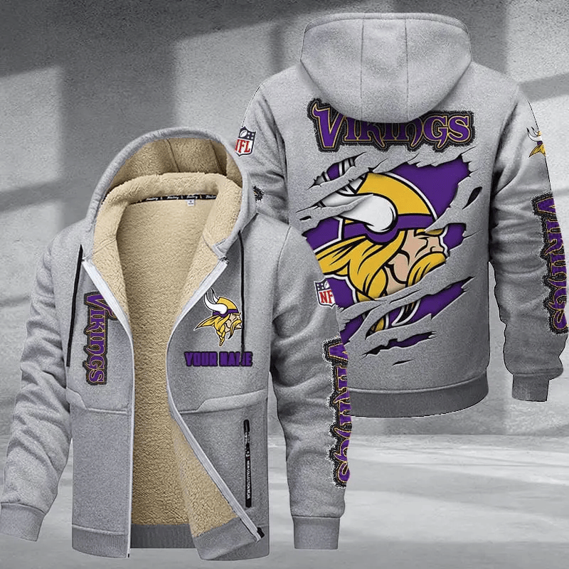Minnesota Vikings Premium Thick Zip-Up Hoodie