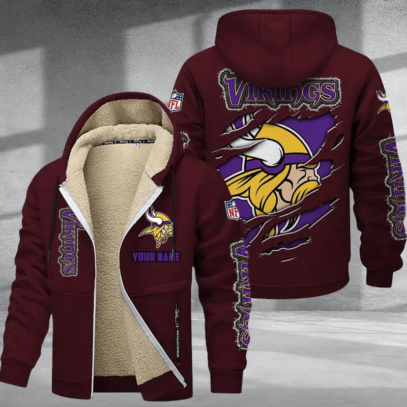 Minnesota Vikings Premium Thick Zip-Up Hoodie