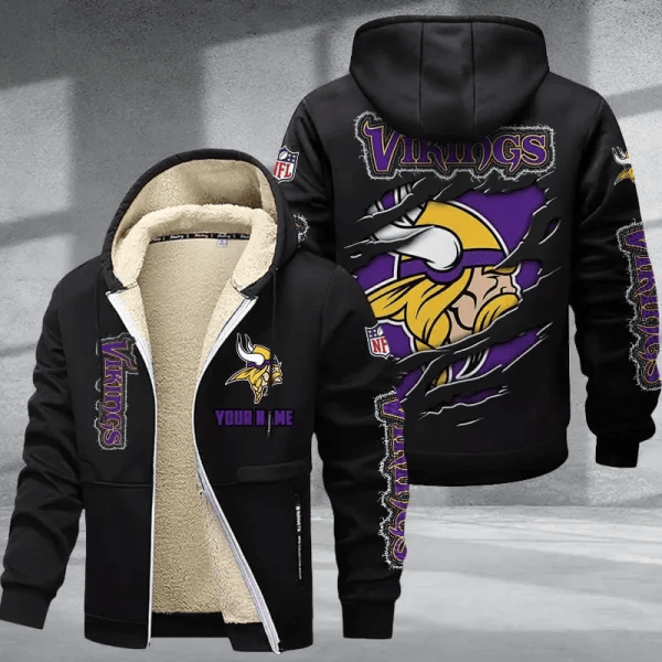 Minnesota Vikings Premium Thick Zip-Up Hoodie