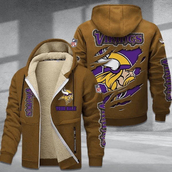 Minnesota Vikings Premium Thick Zip-Up Hoodie