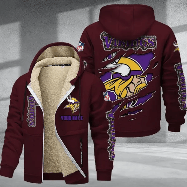 Minnesota Vikings Premium Thick Zip-Up Hoodie