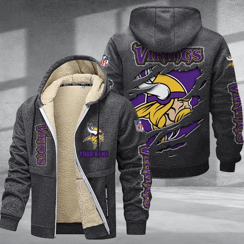 Minnesota Vikings Premium Thick Zip-Up Hoodie