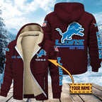 Premium Sherpa-Lined Winter Hoodie – Personalized Edition Detroit Lions