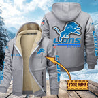 Premium Sherpa-Lined Winter Hoodie – Personalized Edition Detroit Lions