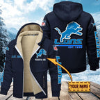 Premium Sherpa-Lined Winter Hoodie – Personalized Edition Detroit Lions