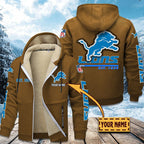 Premium Sherpa-Lined Winter Hoodie – Personalized Edition Detroit Lions