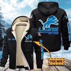 Premium Sherpa-Lined Winter Hoodie – Personalized Edition Detroit Lions