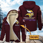 Premium Sherpa-Lined Winter Hoodie – Personalized Edition Minnesota Vikings