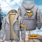 Premium Sherpa-Lined Winter Hoodie – Personalized Edition Minnesota Vikings