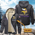 Premium Sherpa-Lined Winter Hoodie – Personalized Edition Minnesota Vikings