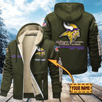 Premium Sherpa-Lined Winter Hoodie – Personalized Edition Minnesota Vikings