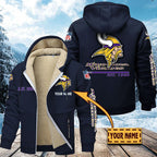 Premium Sherpa-Lined Winter Hoodie – Personalized Edition Minnesota Vikings