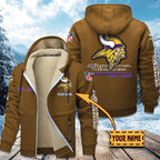 Premium Sherpa-Lined Winter Hoodie – Personalized Edition Minnesota Vikings