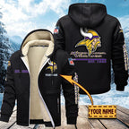 Premium Sherpa-Lined Winter Hoodie – Personalized Edition Minnesota Vikings