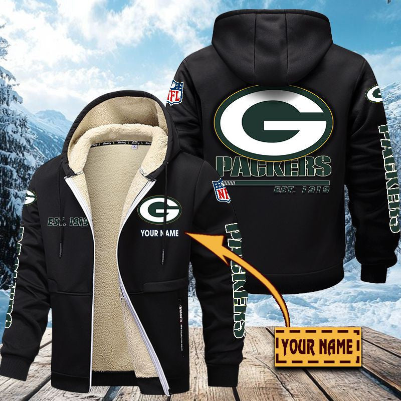 Premium Sherpa-Lined Winter Hoodie – Personalized Edition Green Bay Packers
