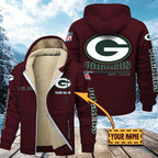 Premium Sherpa-Lined Winter Hoodie – Personalized Edition Green Bay Packers
