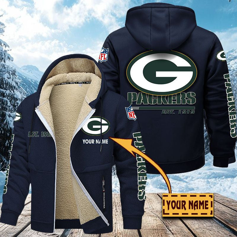 Premium Sherpa-Lined Winter Hoodie – Personalized Edition Green Bay Packers