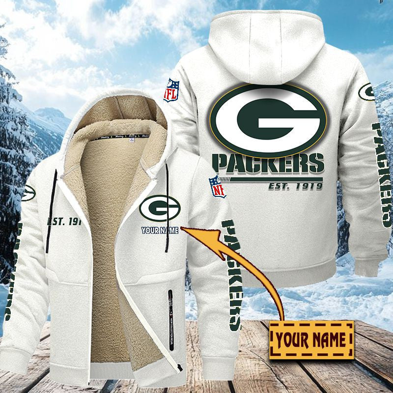 Premium Sherpa-Lined Winter Hoodie – Personalized Edition Green Bay Packers