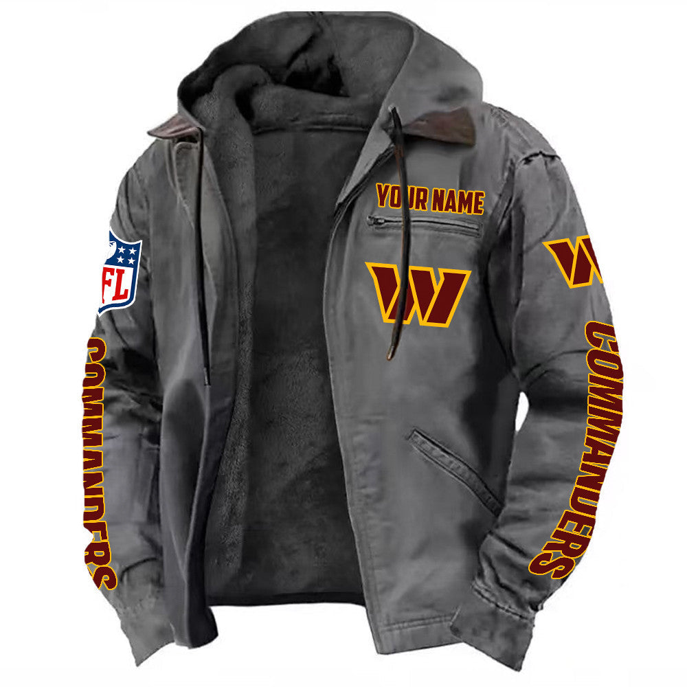 Washington Commanders Hooded Cardigan Jacket