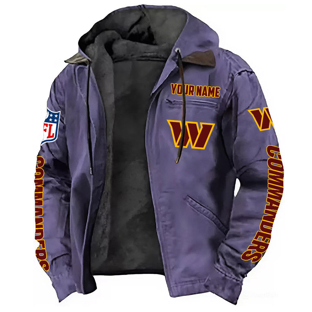 Washington Commanders Hooded Cardigan Jacket