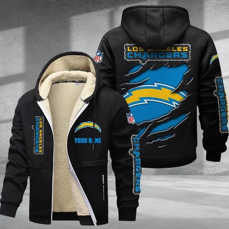 Los Angeles Chargers Thickened Zipper Hoodies