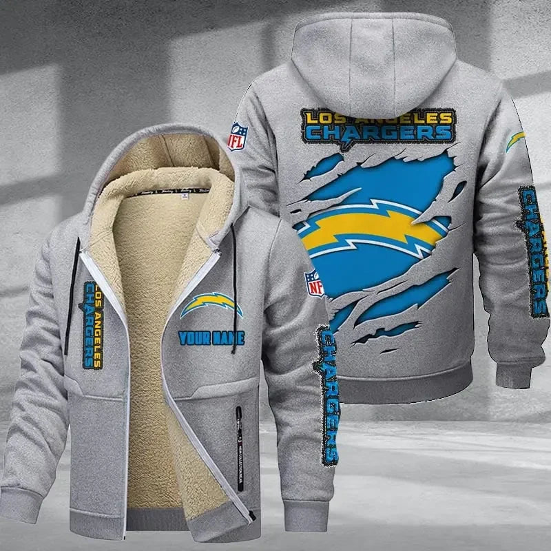 Los Angeles Chargers Thickened Zipper Hoodies