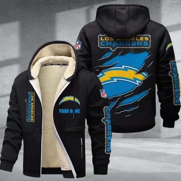 Los Angeles Chargers Thickened Zipper Hoodies