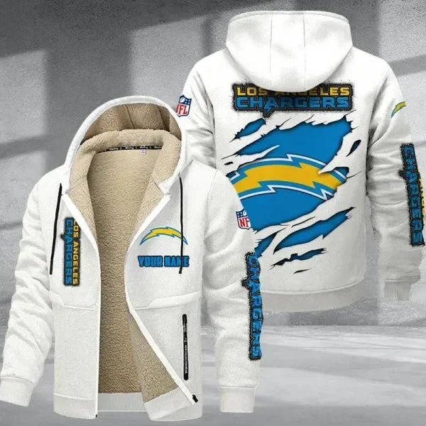 Los Angeles Chargers Thickened Zipper Hoodies