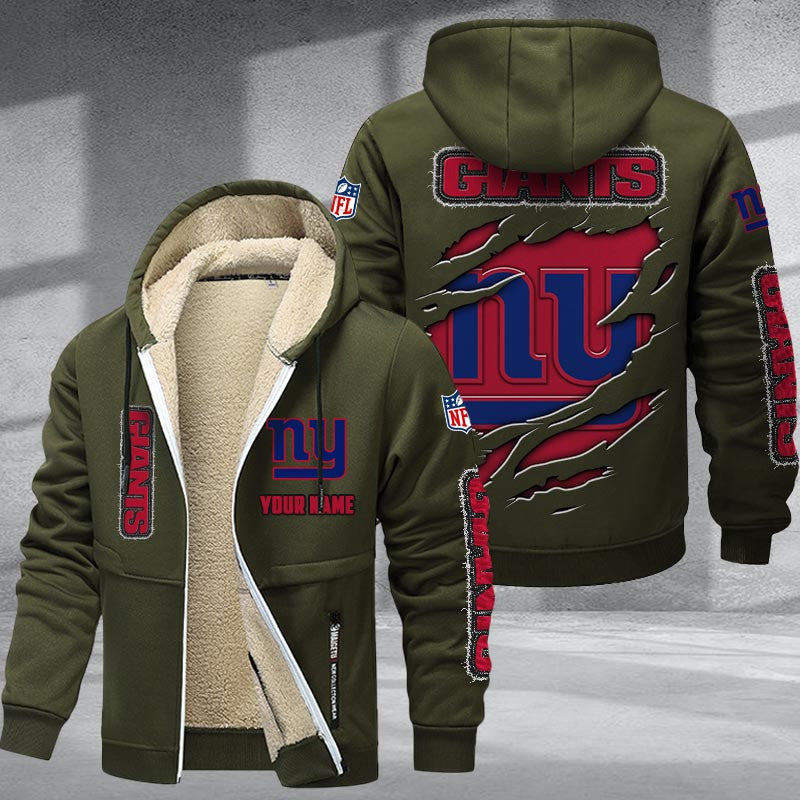 New York Giants Premium Sherpa-Lined Winter Hoodie – Personalized Edition