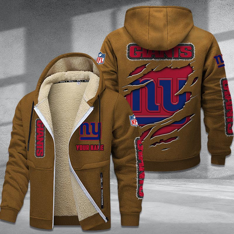 New York Giants Premium Sherpa-Lined Winter Hoodie – Personalized Edition
