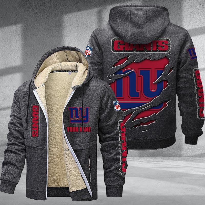 New York Giants Premium Sherpa-Lined Winter Hoodie – Personalized Edition