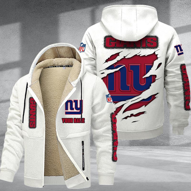 New York Giants Premium Sherpa-Lined Winter Hoodie – Personalized Edition