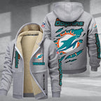 Miami Dolphins Premium Sherpa-Lined Winter Hoodie – Personalized Edition
