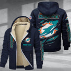 Miami Dolphins Premium Sherpa-Lined Winter Hoodie – Personalized Edition