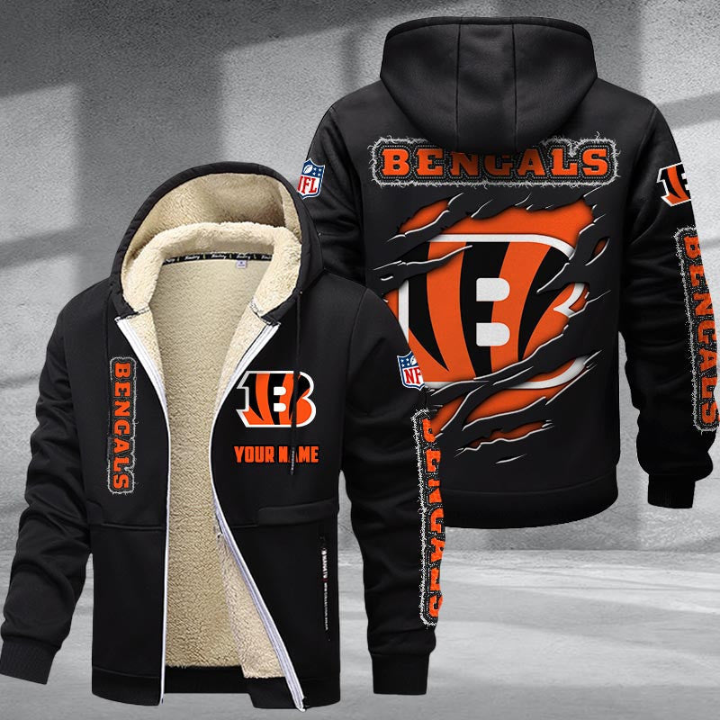Cincinnati Bengals Premium Sherpa-Lined Winter Hoodie – Personalized Edition