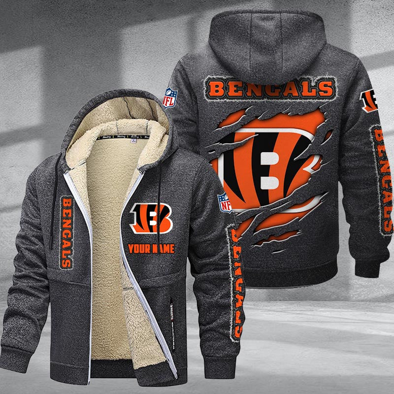 Cincinnati Bengals Premium Sherpa-Lined Winter Hoodie – Personalized Edition
