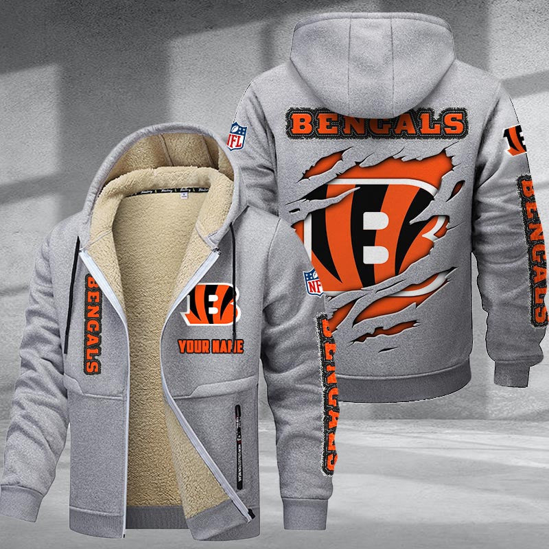 Cincinnati Bengals Premium Sherpa-Lined Winter Hoodie – Personalized Edition