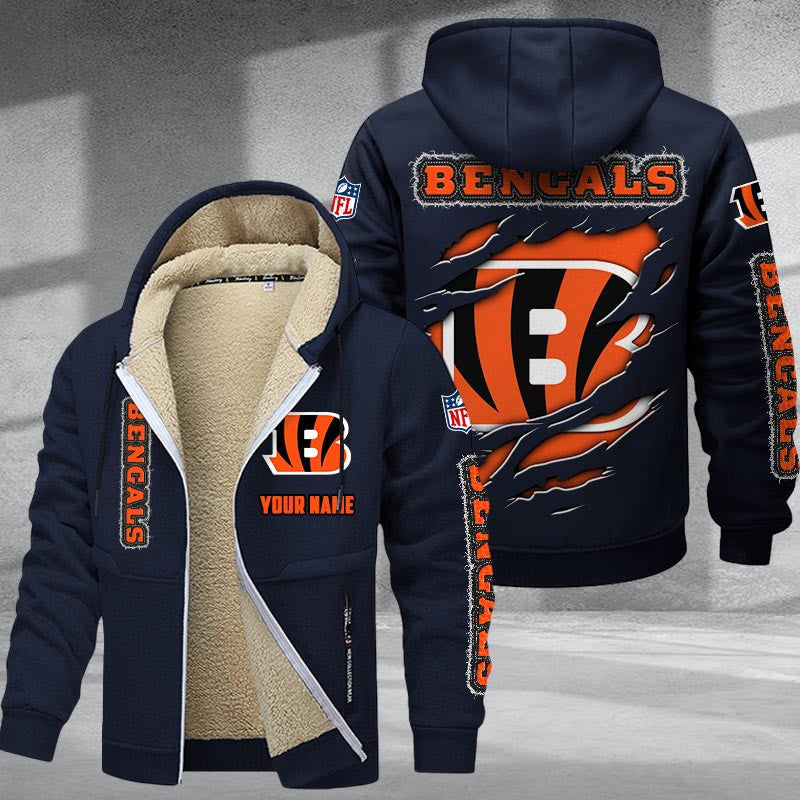 Cincinnati Bengals Premium Sherpa-Lined Winter Hoodie – Personalized Edition