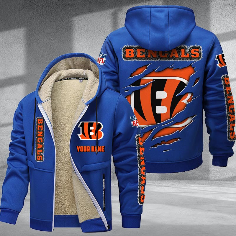 Cincinnati Bengals Premium Sherpa-Lined Winter Hoodie – Personalized Edition