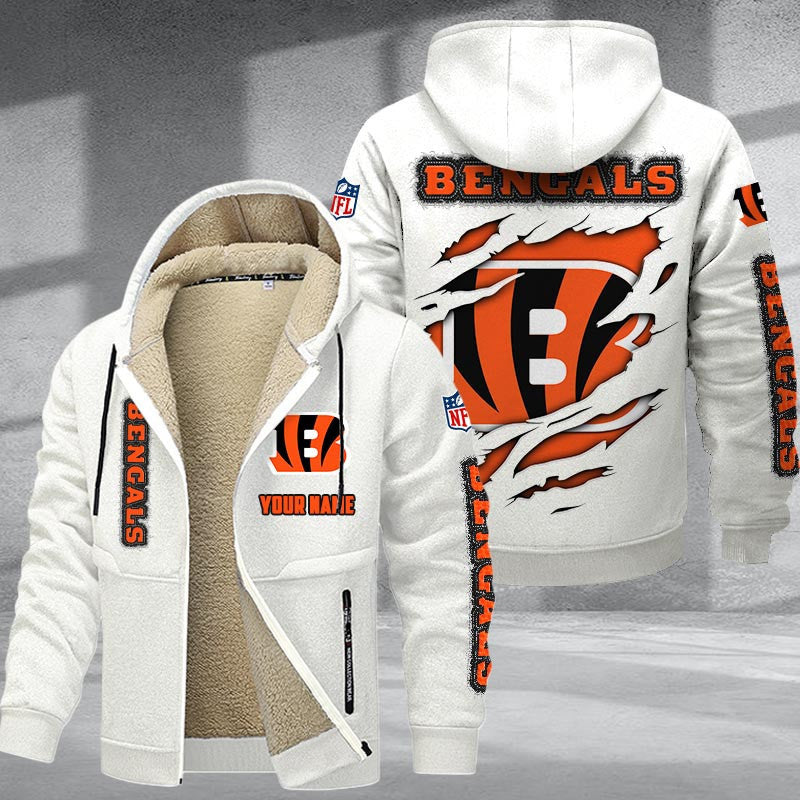 Cincinnati Bengals Premium Sherpa-Lined Winter Hoodie – Personalized Edition