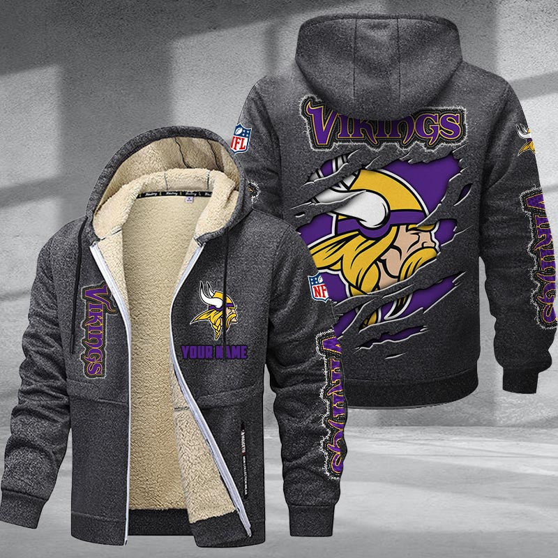 Minnesota Vikings Premium Sherpa-Lined Winter Hoodie – Personalized Edition