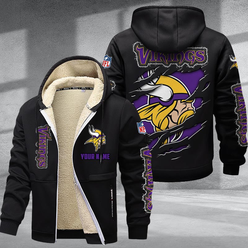 Minnesota Vikings Premium Sherpa-Lined Winter Hoodie – Personalized Edition