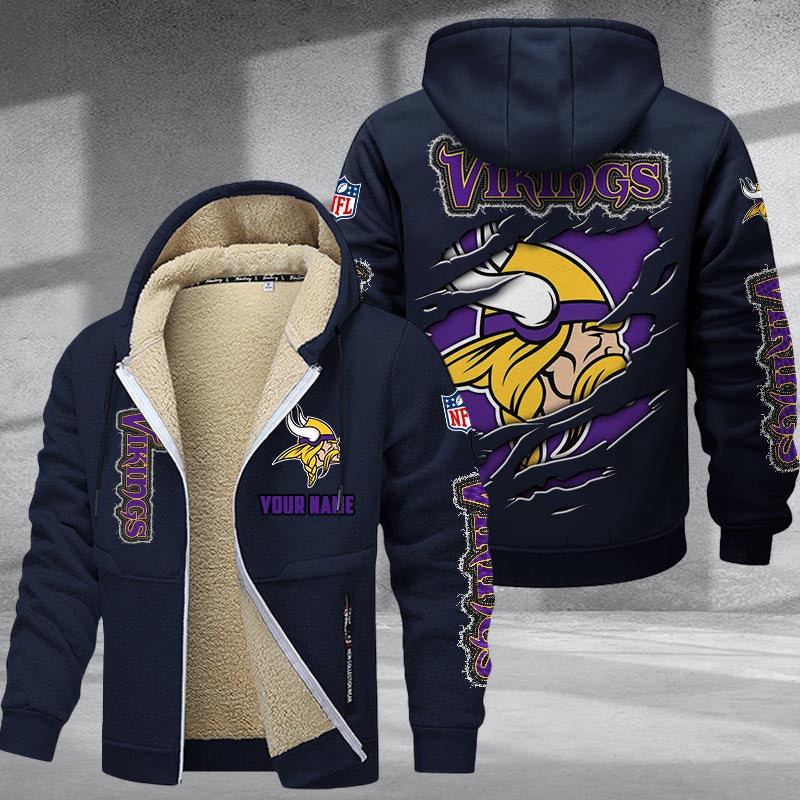 Minnesota Vikings Premium Sherpa-Lined Winter Hoodie – Personalized Edition