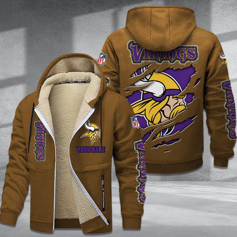 Minnesota Vikings Premium Sherpa-Lined Winter Hoodie – Personalized Edition Main image